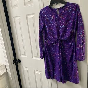 Land’s End Purple Reflective Galaxy Dress for Eclipse, Size M (10/12)